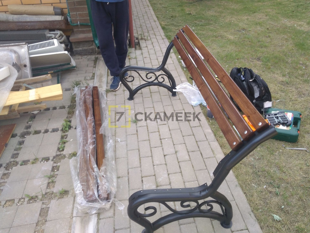 Скамейка садовая «Брянск» (2,0 м ангарская сосна, 40х60)