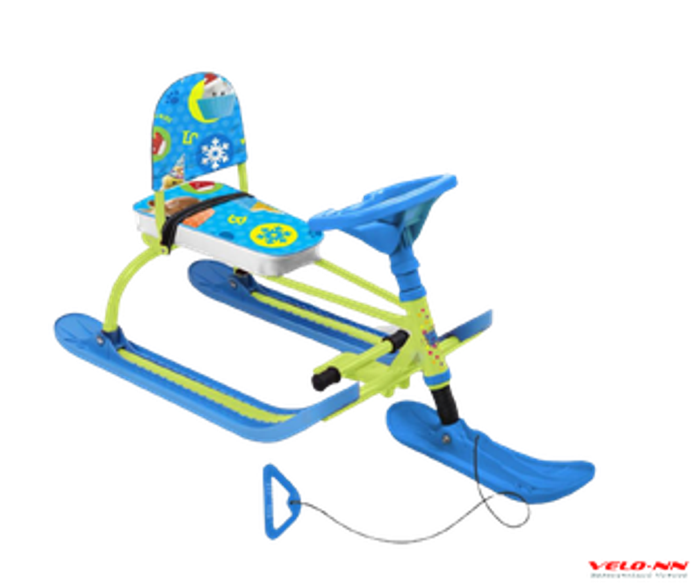 Снегокат Ника Twiny1+ с пушистыми зверями (лимонный каркас) TW1+/П3