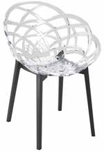 Кресло прозрачное Papatya Flora, черный, прозрачный