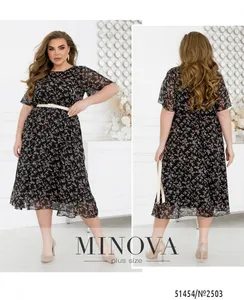 Платье 2503-черный-фуксия Minova