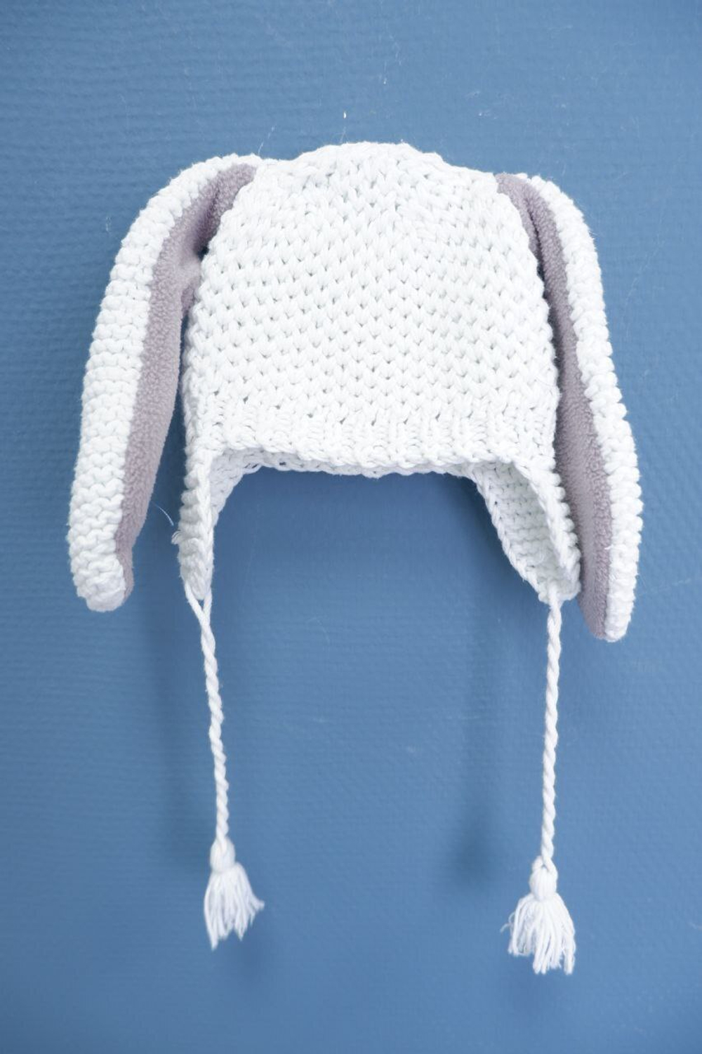 Шапка с ушками зайки на 1/3 года