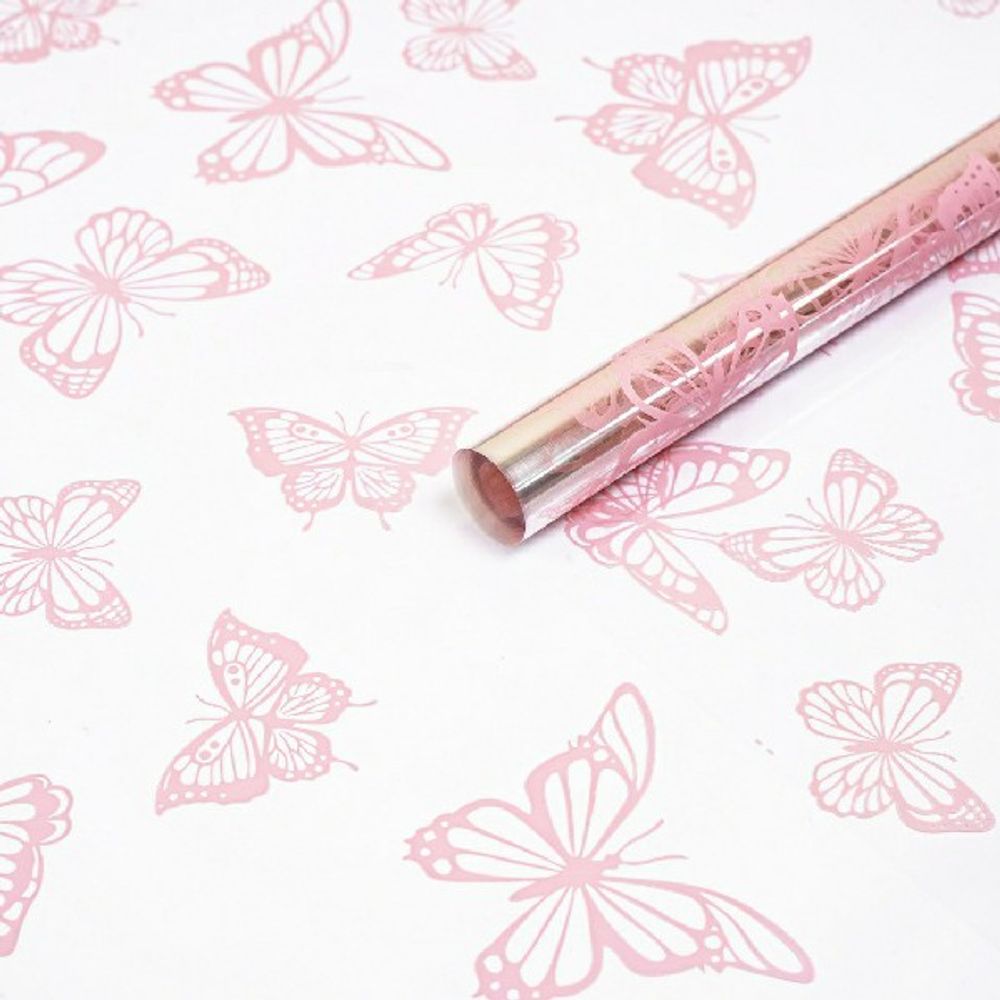 Пленка Бабочки НЕЖНО-РОЗОВЫЙ 70*200