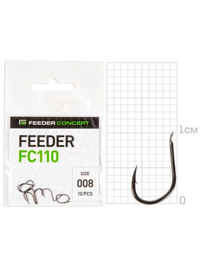 Крючки FC FEEDER серии FC110 размер 008 (5упк.по 10шт.)