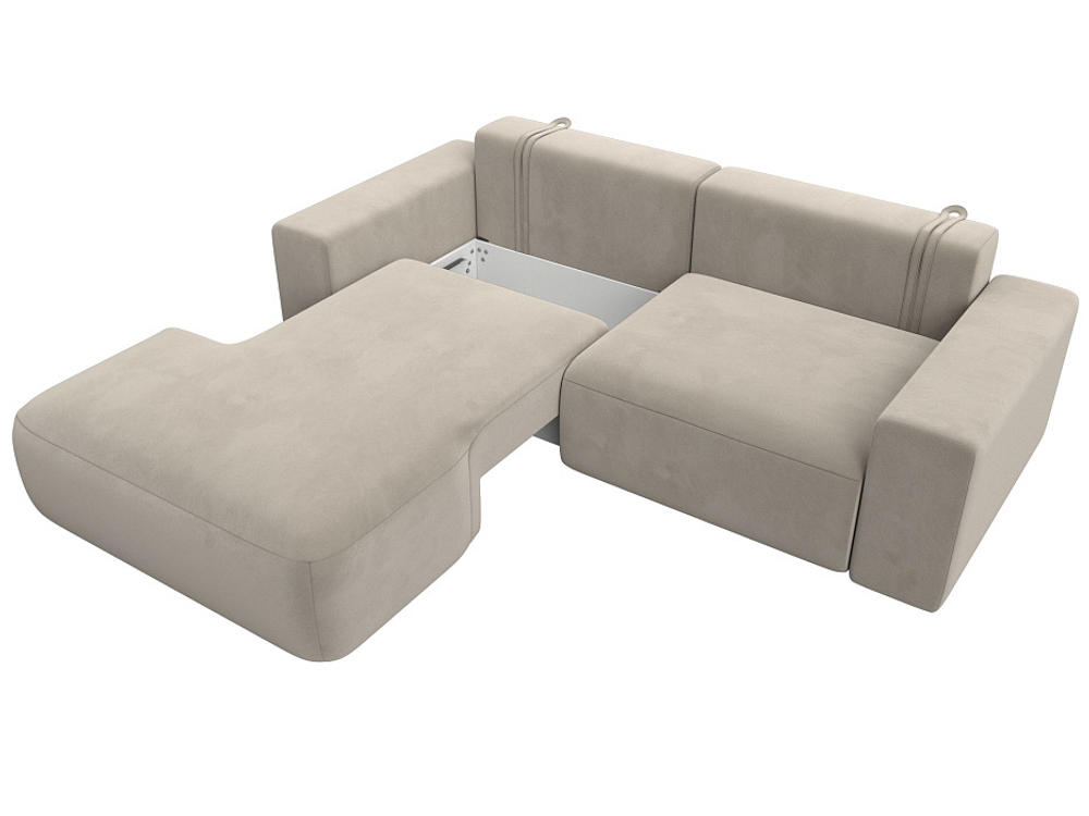 Диван угловой Лига-036 НПБ Классик левый угол МИКРОВЕЛЬВЕТ Бежевый