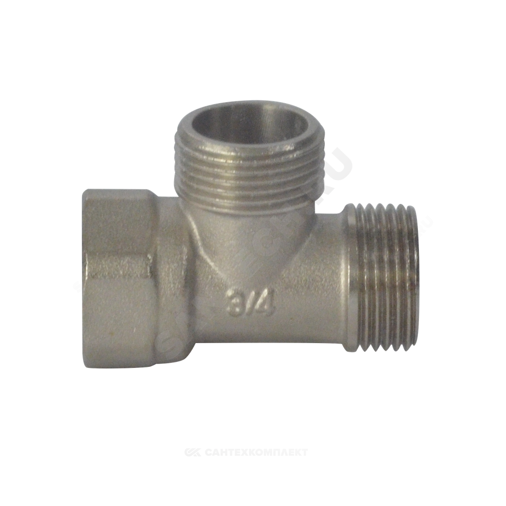 Тройник латунь никель Ду 15 (1/2") НР/НР/ВР SantechSystems
