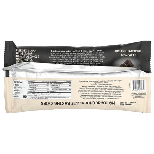 Hu, Чипсы для выпечки, темный шоколад, 65% какао, 255 г (9 унций)