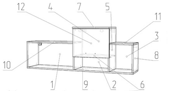 ширина изделия 1500 мм (ширина крышек слева направо : 704, 496, 300)
