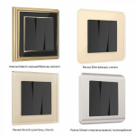 Выключатель трехклавишный (черный матовый)