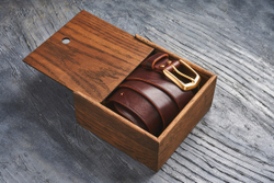 Ремень из гладкой итальянской кожи, цвет «коньяк», латунная пряжка