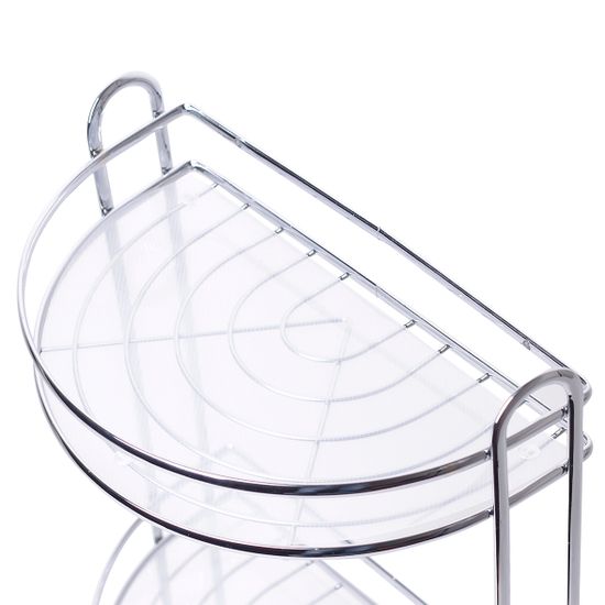 Полка для ванной 2-ярусная прямая 29,5х17,5х33,5 см. Besser BS 0281E из хромированной стали