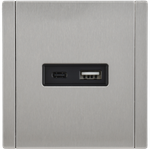 FORTE&PIANO Розетка USB A+C 18Вт FP751M металл никель IEK
