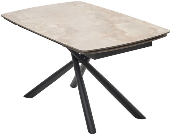 Стол RIVOLI 140 GLOSS AMBER JADE SOLID CERAMIC / BLACK