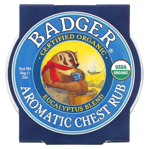 Badger, ароматическая мазь для грудной клетки, эвкалипт и мята, 56  (2 унции)