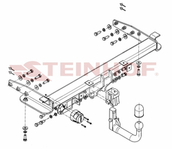 Фаркоп Steinhof J-057 для Jeep Grand Cherokee WK2 (кроме SRT8, Summit) 2011-2014, 2014-2021(паспорт и сертификат в комплекте)(без электрики)