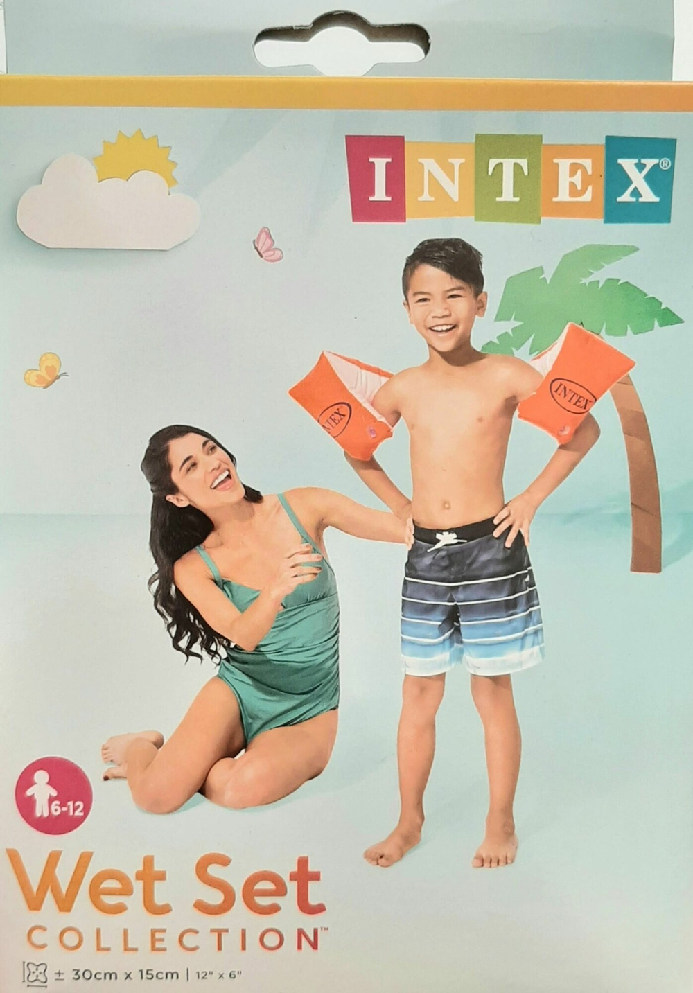 Нарукавники для плавания надувные Intex Делюкс 30х15 см, 2 шт, оранжевые, 58641