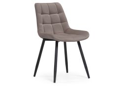 Стул на металлокаркасе Челси велюр латте / черный