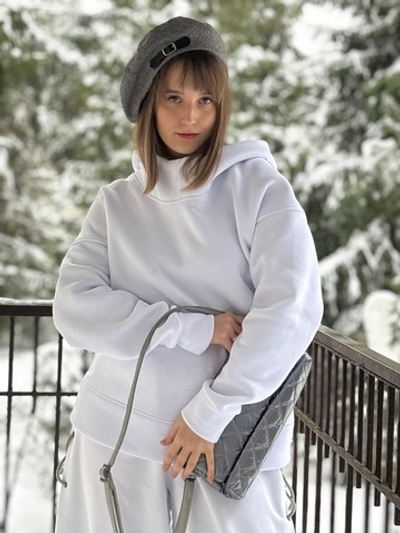 Худи / белый/ унисекс / начес