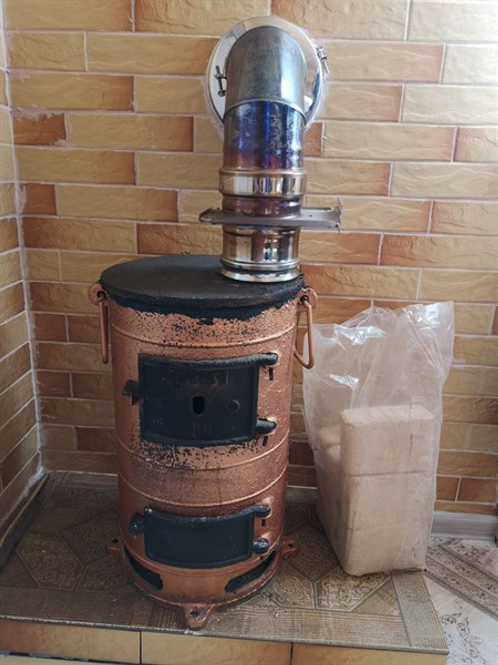 Монтаж (установка) печи буржуйки ПОВ-57