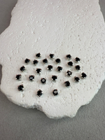 Шатоны 4 мм, Черный в серебре, 25 шт