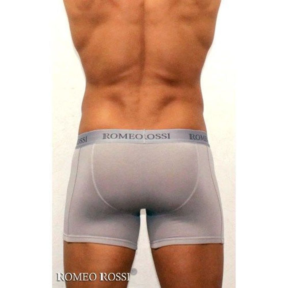 Мужские трусы боксеры удлиненные c резинкой Romeo Rossi светло-серые RR7001-03