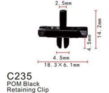 Клипса для крепления внутренней обшивки а/м Фольксваген пластиковая (100шт/уп.) Forsage клипса C0235(VW)