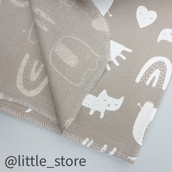 Пеленка хлопковая "Любимые зверята" Бежевая