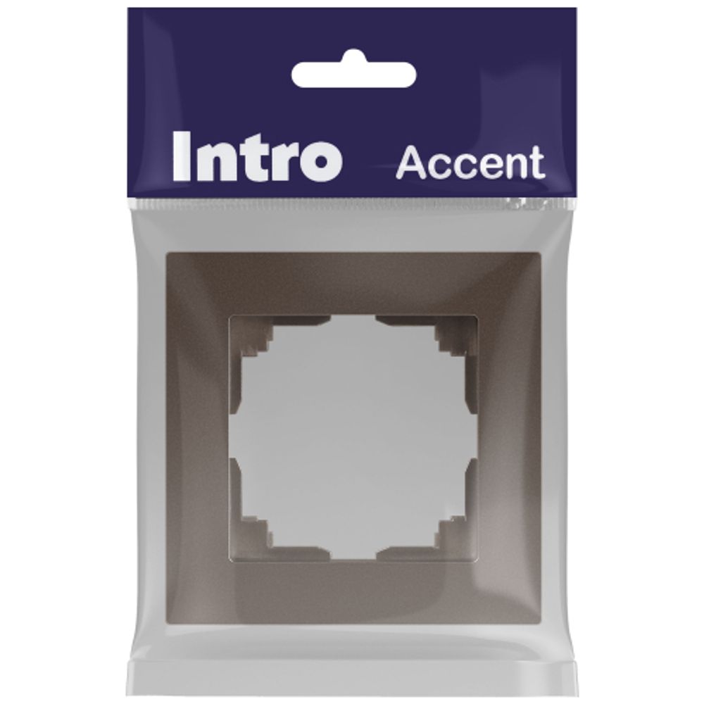 Рамка для розеток и выключателей Intro Accent 6-501-08 на 1 пост, СУ, бронза