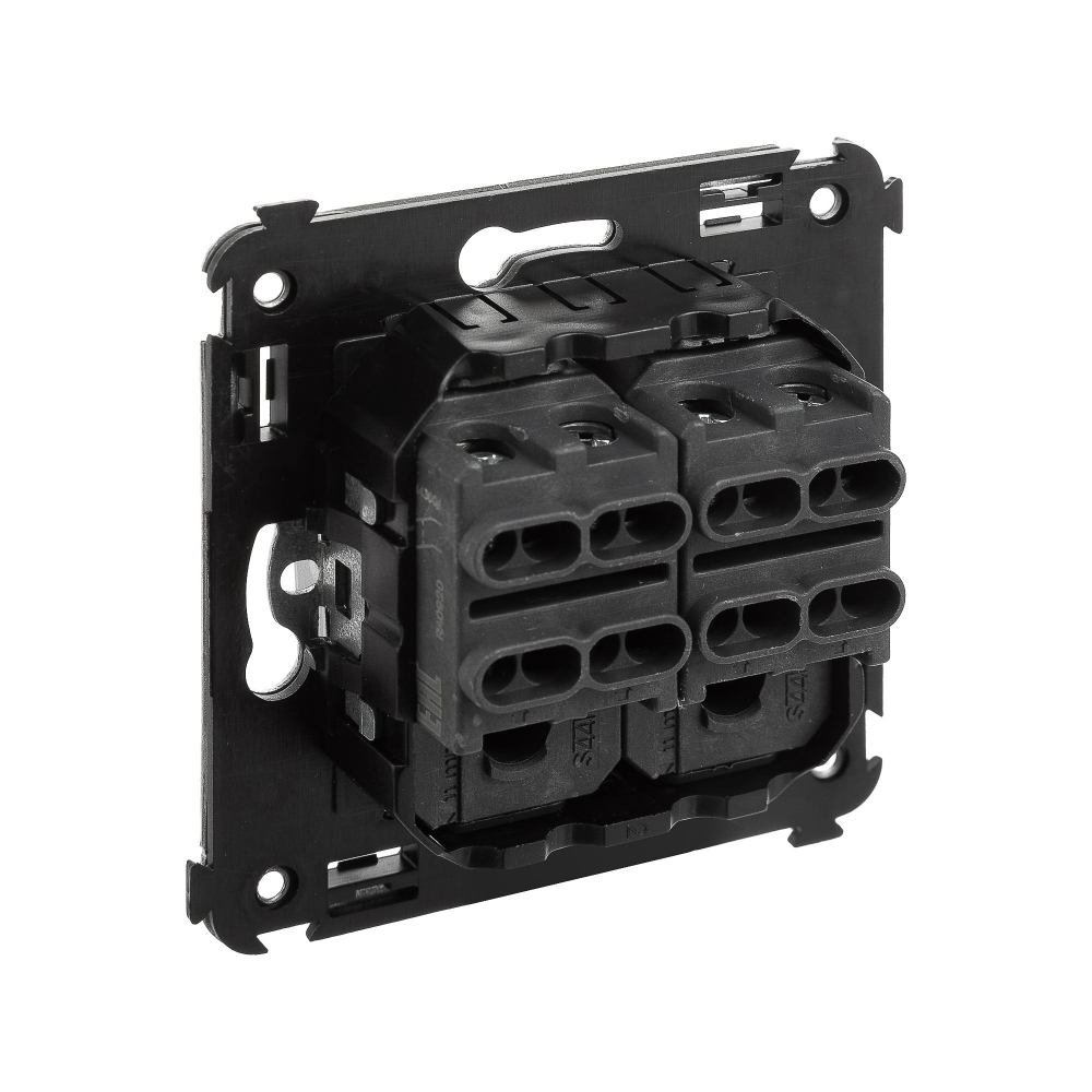 Инвертор двухклавишный в стену, "Avanti", "Закаленная сталь"