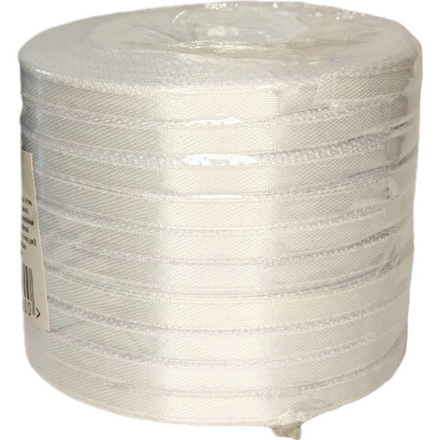 Лента упаковочная атласная 6мм, 22 м белая (10шт/уп)