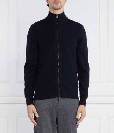 Хлопковый свитер ofiato BOSS BLACK - темно-синий(50495401)