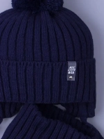 Шапка осенняя детская на завязках и снуд