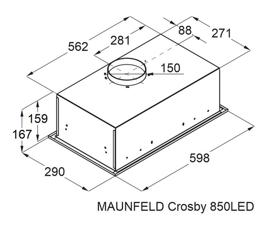 Вытяжка MAUNFELD Crosby 850LED чёрный