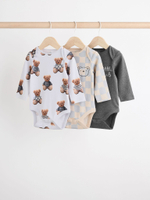 Боди с длинным рукавом для малышей Next B23-062, 3 шт., Серый, Голубой