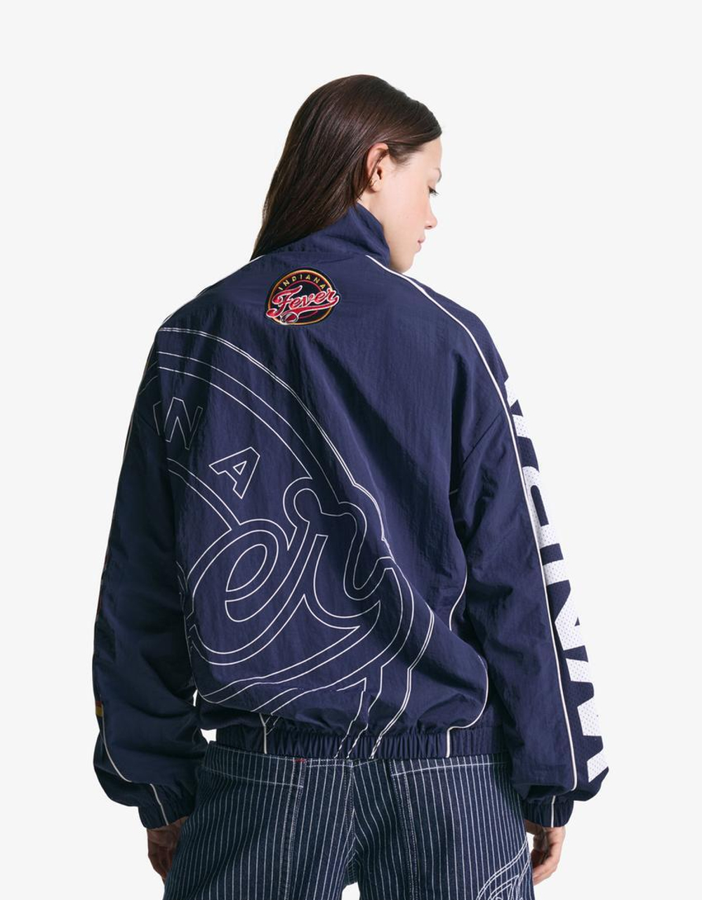 BERSHKA Куртка WNBA, темно-синий