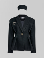 Пальто-пиджак AS`Kins 232 приталенное с беретом в комплекте