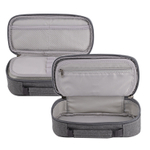 Пенал - косметичка Alingar, ткань, молния, 1 откидная планка, карман-сеточка, ручка, 210 х 90 х 55 мм, "YESCHOLAR", микс (серый, тем-синий, тем-серый)