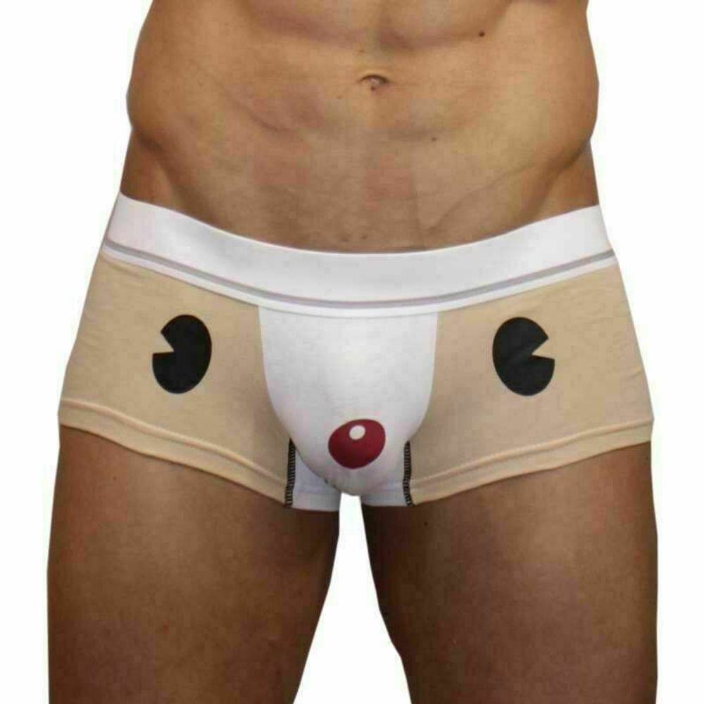 Мужские трусы хипсы с мультяшкой бежевые Superbody Cartoon Bear Begie Boxer