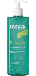 Норева Эксфолиак Гель мягкий очищающий для лица и тела Noreva Exfoliac gentle foaming gel 400 мл