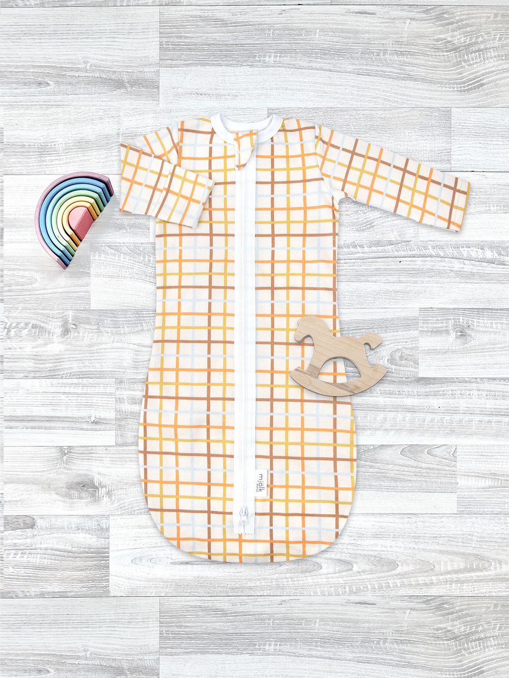 Утеплённый спальный мешок Mjölk Цветная клетка