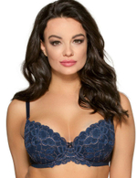 Бюстгальтер пуш-ап из кружевного полотна с люрексом (Размер: 65H) (Цвет: нежно-розовый)