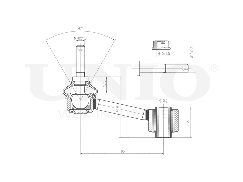Стойка стабилизатора задняя UNIO SSP-50142
