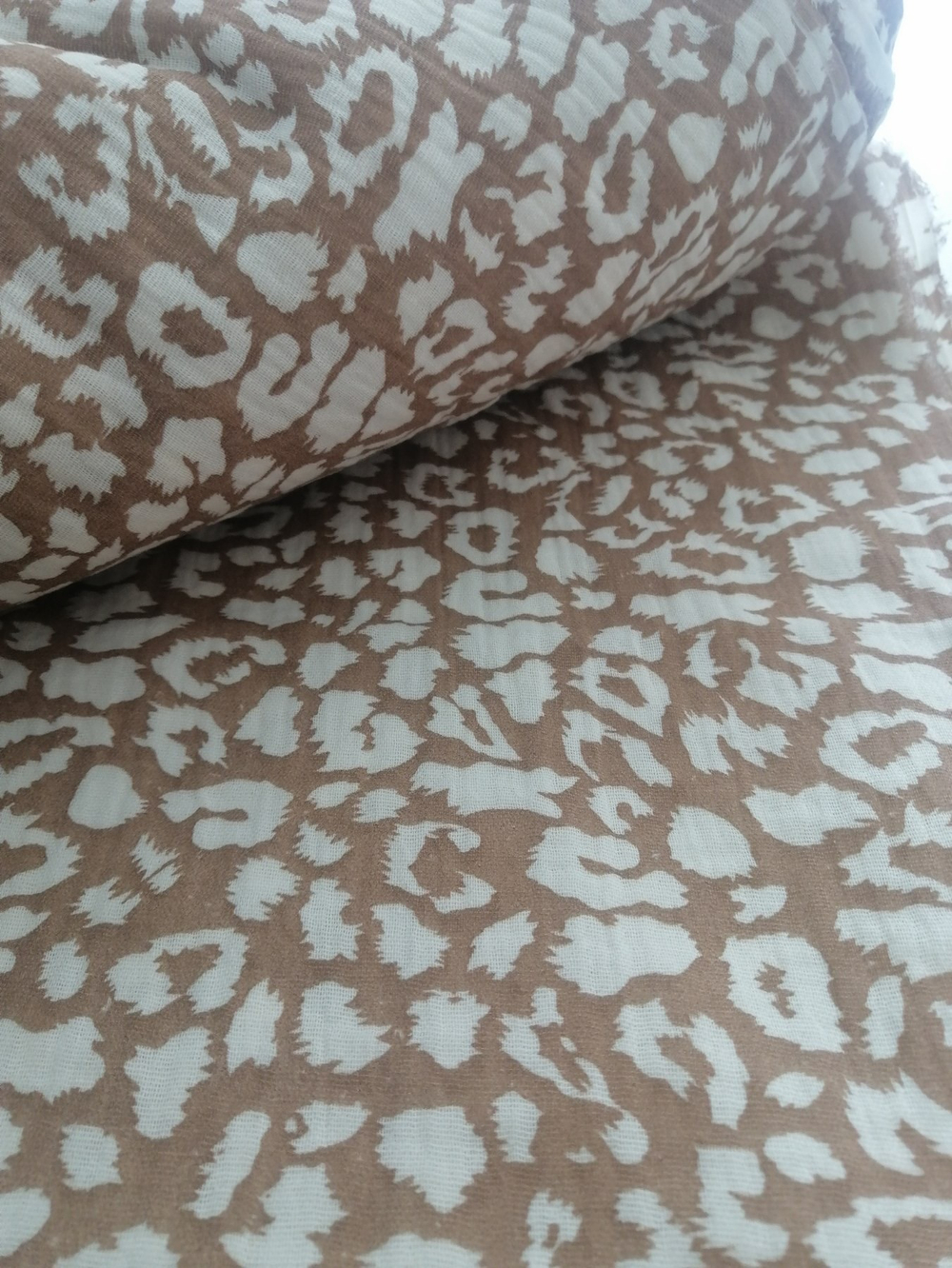 Муслин (2х-слойный), цвет- Пятна, кофе, 1,5м