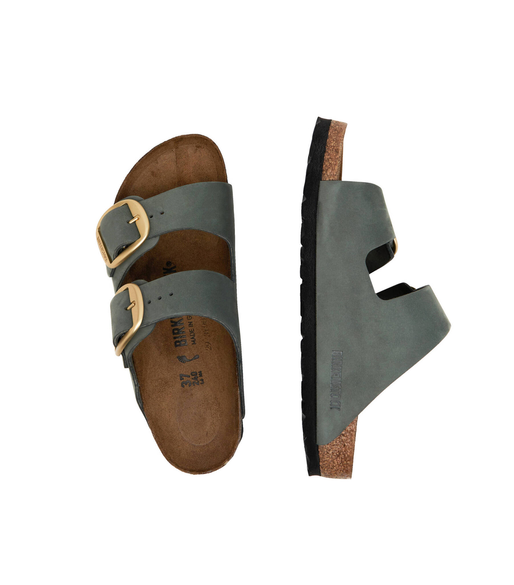 Кожаные шлепанцы arizona big buckle lenb thyme Birkenstock - зеленый(1025367)