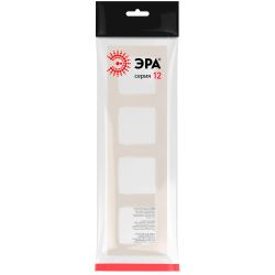 Рамка для розеток и выключателей ЭРА Серия 12 12-5204-15 на 4 поста, Классик, перламутр