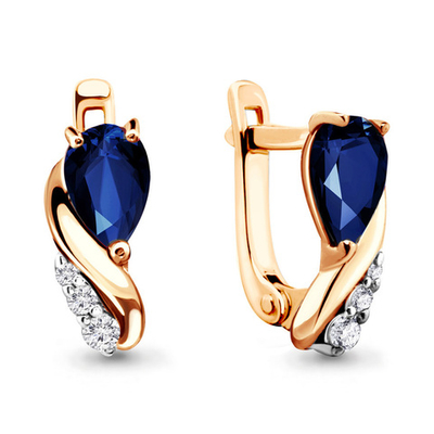 941150Ак Серьги из Золота с бриллиантами, сапфирами