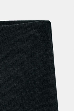 ZARA ЮБКА МИДИ ИЗ МЯГКОЙ ТКАНИ, ЧЕРНЫЙ МЕЛАНЖ