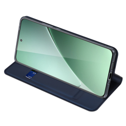 Чехол книжка из PU кожи синего цвета от Dux Ducis для смартфона Xiaomi 15 Pro, серия Skin Pro Series Case