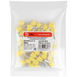 Наконечник-гильза ЭРА NO-225-106 (двойной) НШвИ 6,0-14 с изолированным фланцем (упаковка 50 шт.)