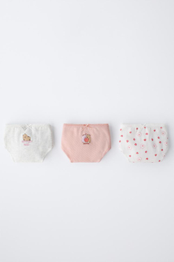 ZARA НАБОР ИЗ ТРЕХ ТРУСОВ «КАПИБАРА КАПИФАН» ©, РОЗОВЫЙ