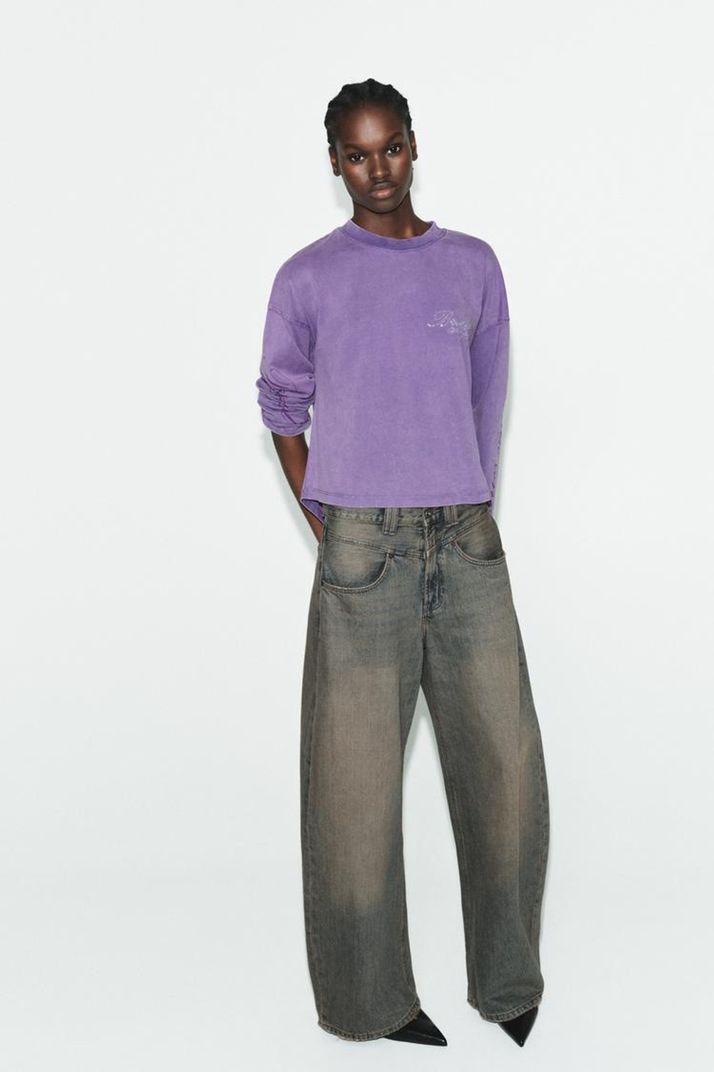 ZARA ФУТБОЛКА ОВЕРСАЙЗ BRATZ®, ЛИЛОВЫЙ